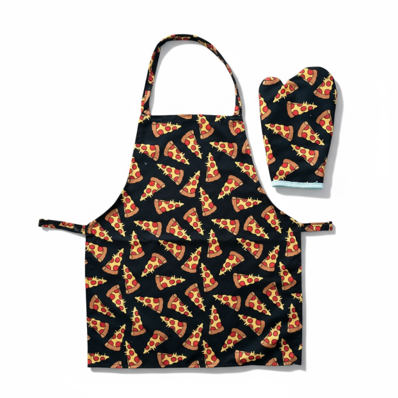 2'li set Pizza Mutfak önlüğü fırın eldiveni , Bira Mutfak önlüğü fırın Eldiveni