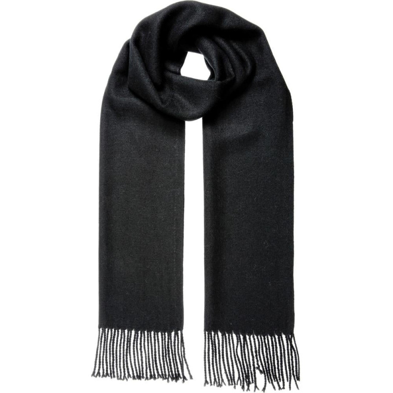 Siyah Erkek Püsküllü Şal Triko Atkı Kalın Mevsimlik Yumuşak Mevsimlik Fular Yünlü