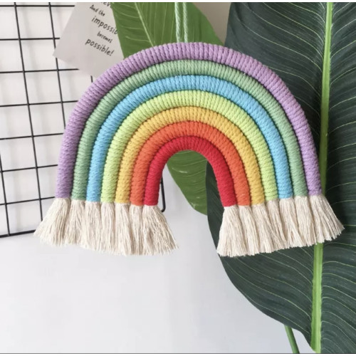 7 Renkli Makrome Gökkuşağı Duvar Süsü (Fırsat Ürünü)