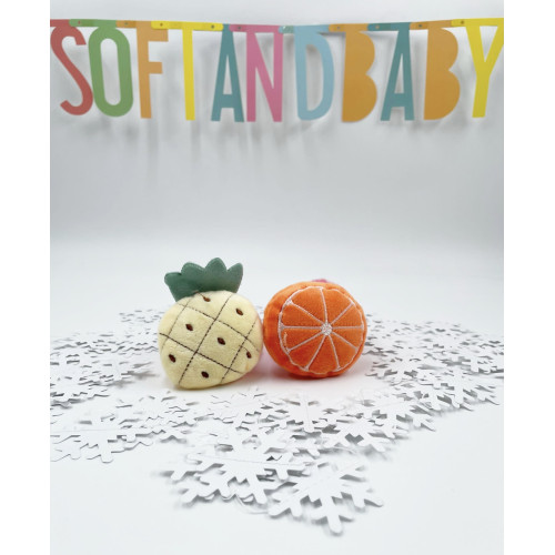 Ananas-Portakal Peluş 2'li Toka Seti